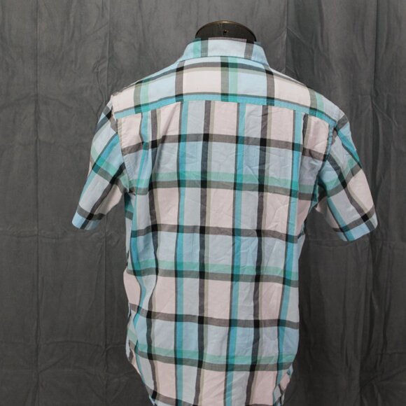 Button-Down Shirt - Blue and Black Plaid Pattern by Matix - Men's Large - Picture 8 of 10
